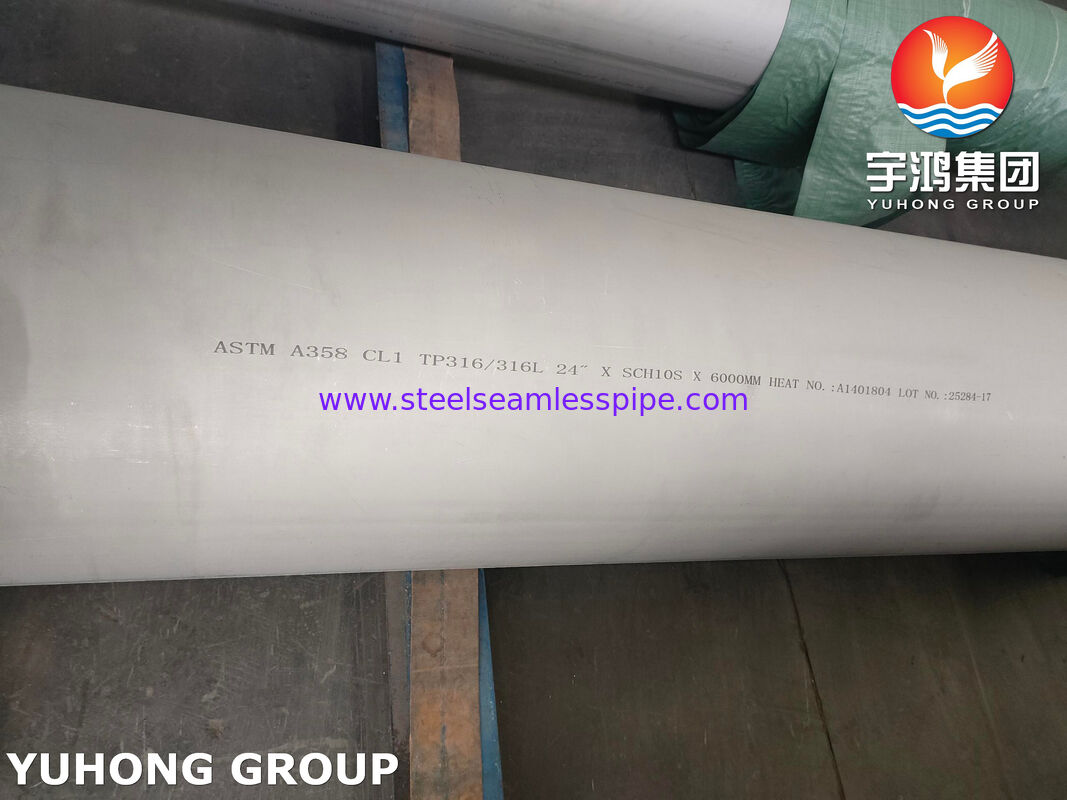 पेट्रोकेमिकल उद्योग के लिए ASTM A358 CL1 TP316 / TP316L स्टेनलेस स्टील वेल्डेड पाइप 100% आरटी
