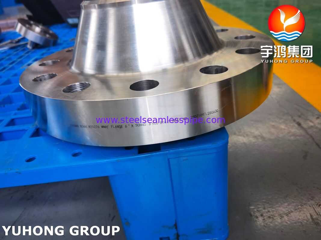 ASTM B564 UNS N10276 / Hastelloy C276 वेल्ड नेक फ्लैंज, उठाया हुआ चेहरा (RF) वर्ग 150/300/600, समुद्री जल के निर्जलीकरण के लिए