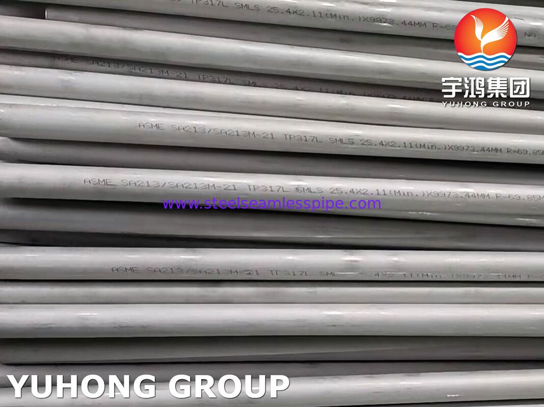 Seamless U Bend Heat Exchanger Tube for Chemical Petrochemical Oil Gas and Power Plants with Minimum Wall Thickness A213 TP317L