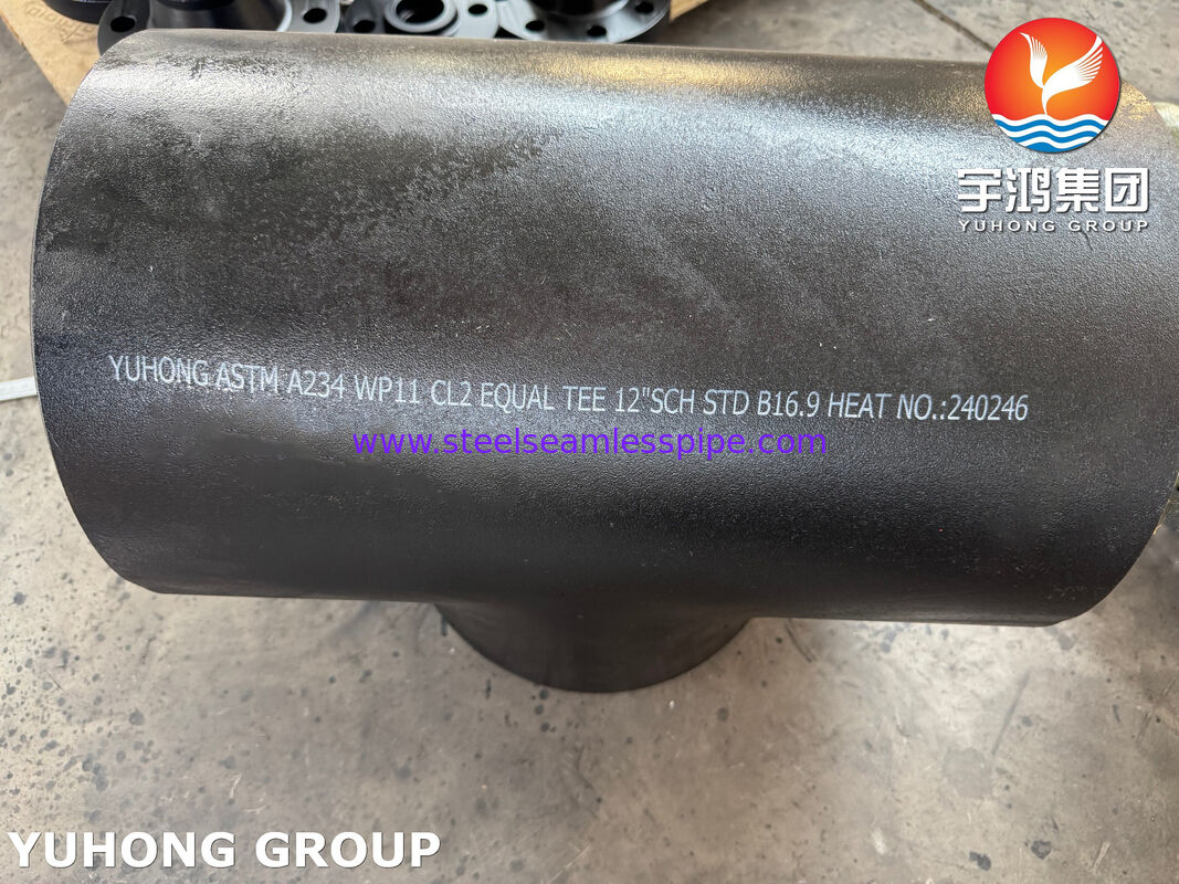 ASTM A234 WP11 CL2 मिश्र धातु स्टील समान टी CrMo मिश्र धातु स्टील बटवेल्ड पाइप फिटिंग B16.9
