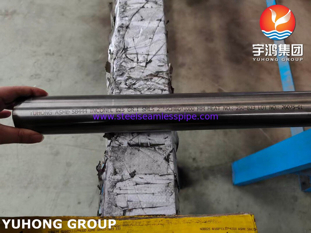 निकेल मिश्र धातु पाइप ASME SB444 Inconel 625 GR.1 निर्बाध 2'*SCH80*1000MM बॉयलर और दबाव पोत