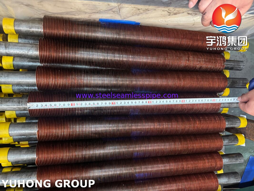 एयर कूलर के लिए CU-T2 कॉपर फिन के साथ ASTM A106 Gr.B एंबेडेड फिनड ट्यूब