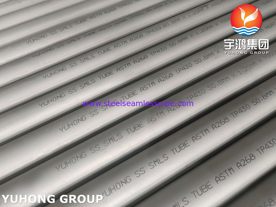 ASTM A268 TP430, UNS S43000 स्टेनलेस स्टील सीमलेस ट्यूब गर्मी एक्सचेंजर ट्यूब के लिए