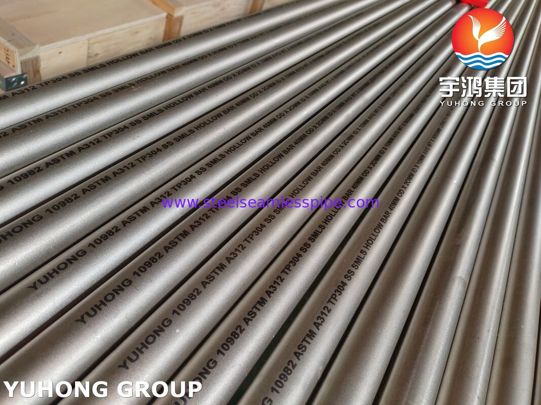 ASTM A312 TP304 / UNS S30400 रासायनिक उद्योग के लिए निर्बाध स्टेनलेस स्टील खोखले पट्टी