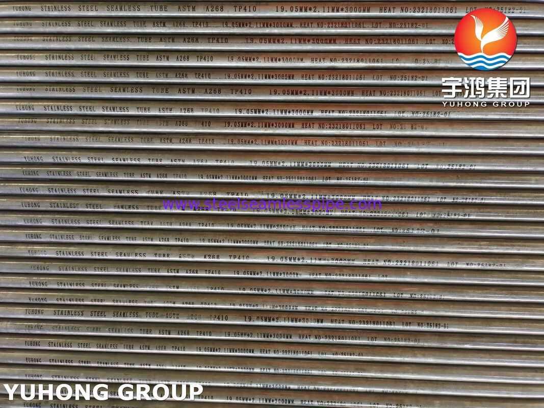 स्टेनलेस स्टील सीमलेस ट्यूब ASTM A268 TP410 1.4006 रिफाइनिंग उद्योग के लिए भट्ठी ट्यूब