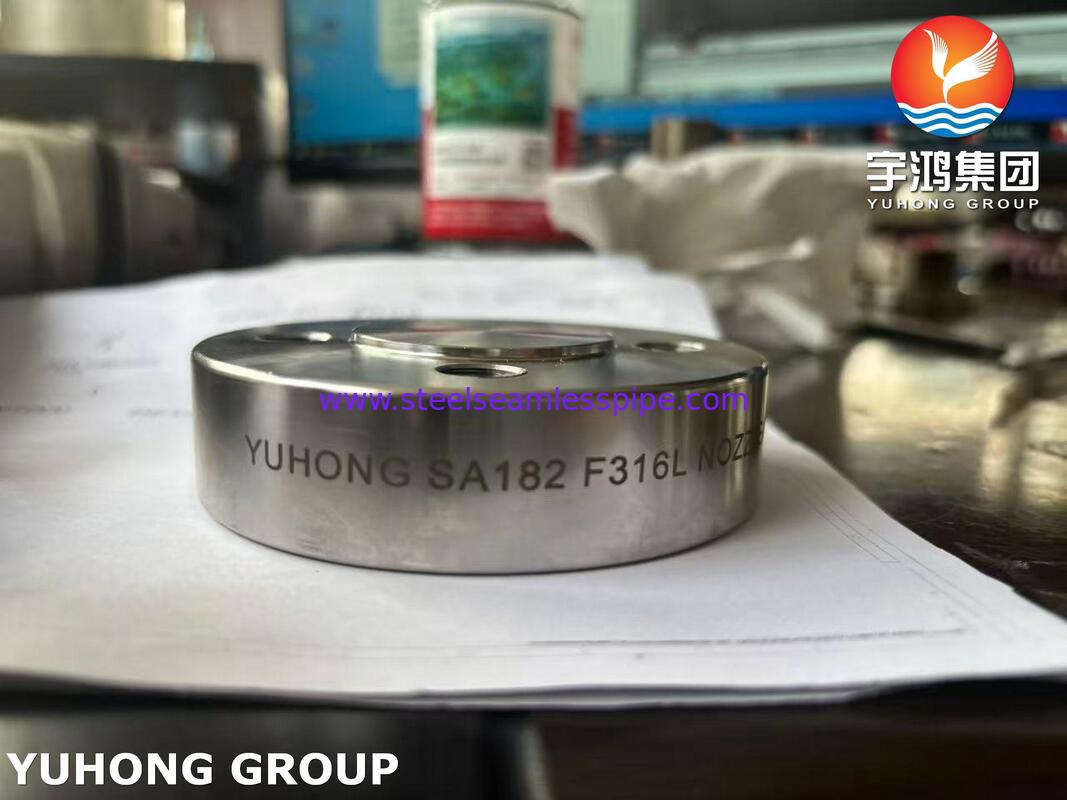 ASME SA182 F316L स्टेनलेस स्टील फ्लैंज दबाव पोत के लिए फोल्डेड नोजल फ्लैंज