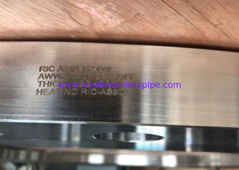 निकला हुआ किनारा पर पर्ची, एफएफ प्रकार, 36 "40 मिमी मोटी A182 F904L, स्टेनलेस स्टील जाली निकला हुआ किनारा