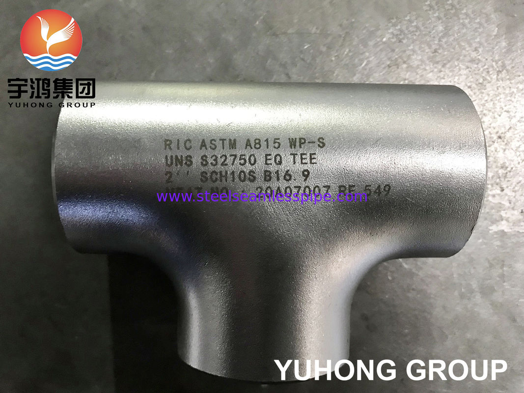 ASTM A815 S32750 सुपर डुप्लेक्स स्टेनलेस स्टील इक्वल टी विथ क्लोराइड सर्विस कैपेबिलिटी बट वेल्ड फिटिंग