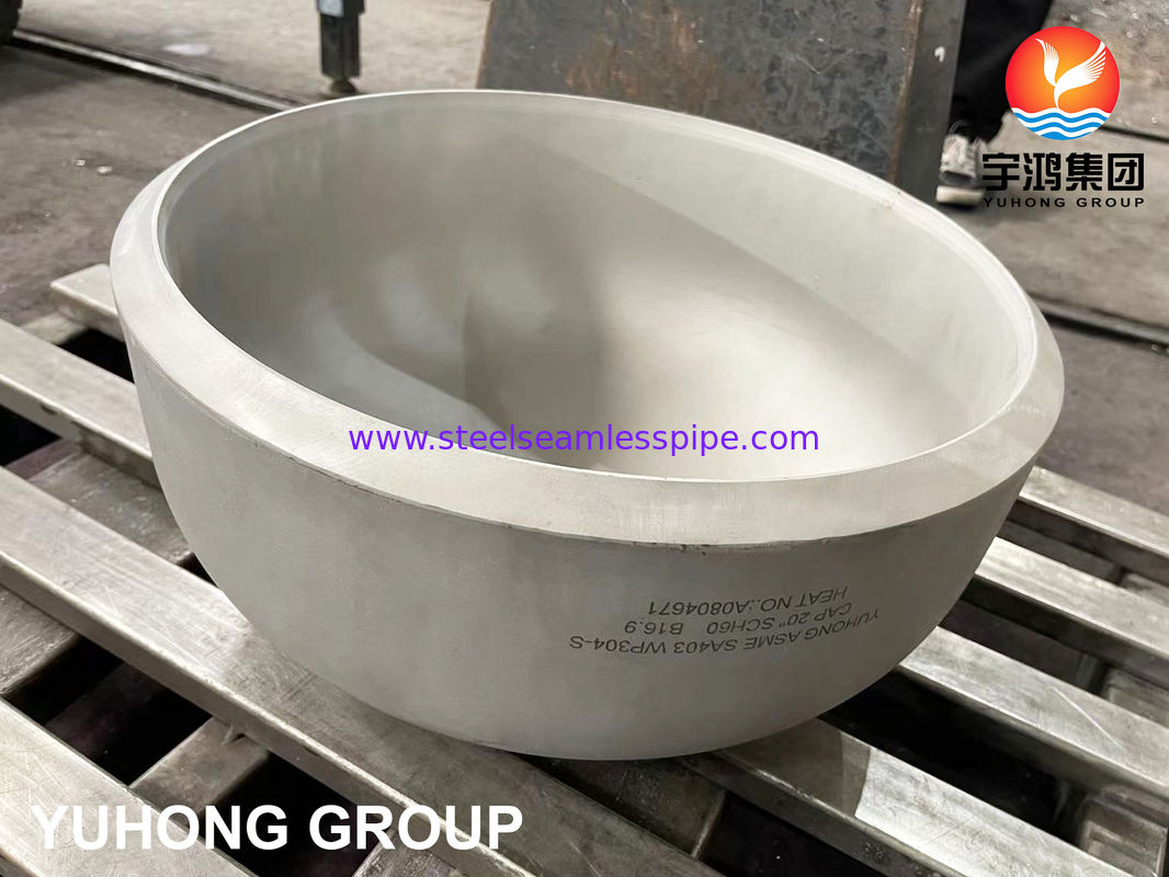 ASME SA403 WP304-S स्टेनलेस स्टील एंड कैप बट वेल्ड फिटिंग B16.9