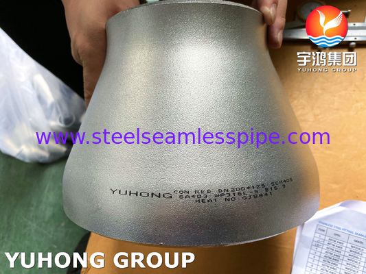 A403 WP316L केन्द्रित कम करनेवाला स्टेनलेस स्टील बट वेल्ड फिटिंग पाइपिंग सिस्टम