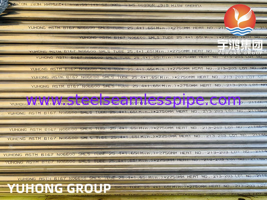 एएसटीएम बी 167 / एएसएमई एसबी 167 / एएसटीएम बी 163 / एएसएमई एसबी 163 इनकोनल मिश्र धातु 600 (एनओ6600, 2.4816) निर्बाध ट्यूब