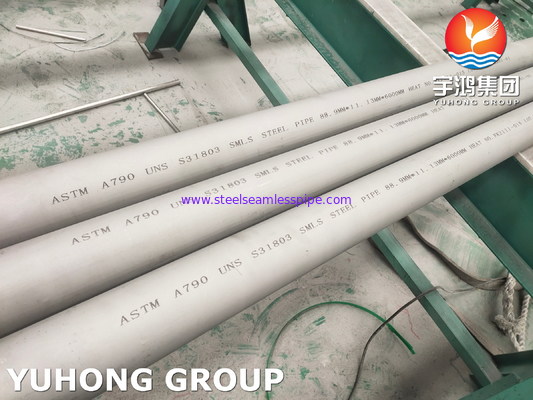 ASTM A790 S31803 डुप्लेक्स स्टेनलेस स्टील सीमलेस पाइप क्लोराइड जंग प्रतिरोध