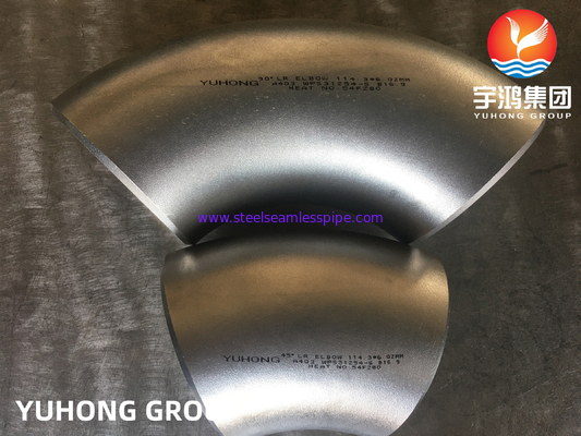 ASTM A403 WPS31254 / 254SMO डुप्लेक्स स्टेनलेस स्टील एल्बो 45 डिग्री LR एल्बो