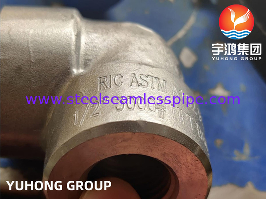 एएसटीएम A182 F53 जाली कोहनी 90deg एनपीटी 3000 # 1/2 '' से 4 '' ASME B16.11