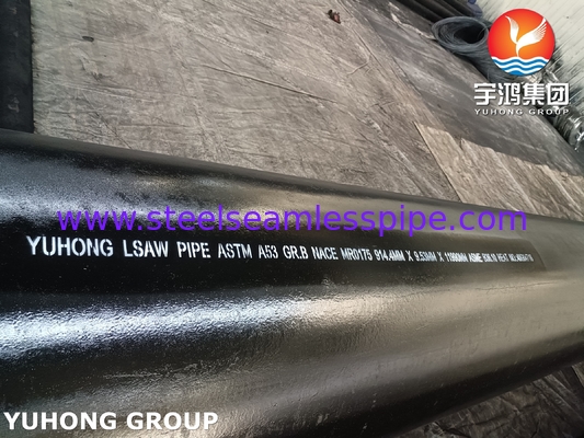 ASTM A53 / ASME SA53 ग्रेड B LSAW कार्बन स्टील वेल्डेड पाइप NACE औद्योगिक पाइपलाइन के लिए
