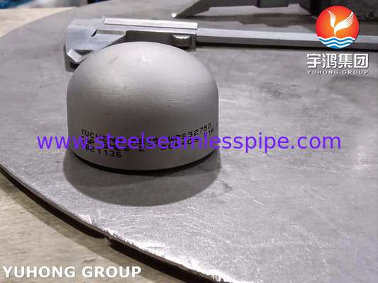 ASTM A815 UNS S32750 कठोर संक्षारक वातावरण और उच्च दबाव औद्योगिक अनुप्रयोगों के लिए मोल्ड कैप स्टेनलेस स्टील पाइप फिटिंग