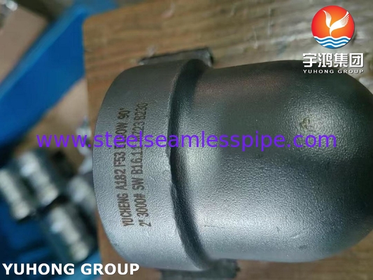 ASTM A182 F53 S32750 सुपर डुप्लेक्स स्टेनलेस स्टील फिटिंग 90 डिग्री एल्बो B16.11 रासायनिक अनुप्रयोग