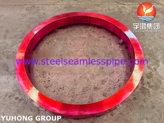 ASME SB171 C70600 कॉपर निकल हेवी रिंग बड़े हीट एक्सचेंजर ट्यूबशीट और शेल कनेक्शन के लिए OD 1464mm x ID 1277mm x 132mm के साथ