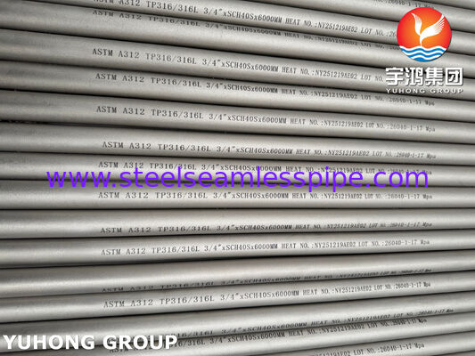 एएसटीएम A312 TP316L / UNS S31603 / EN 1.4404 उद्योग के लिए स्टेनलेस स्टील सीमलेस पाइप