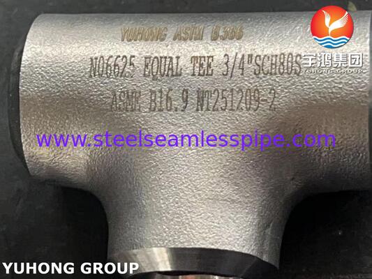 ASTM B366 WPNCMC फिटिंग UNS N06625 / Inconel 625 निकेल मिश्र धातु टी ASME B16.5 फिटिंग