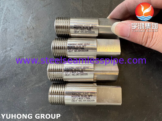 ASME SB462 UNS N10276 निकेल मिश्र धातु प्लग NPT ASME B16.11 हैस्टेलॉय C276 फोर्ब्ड फिटिंग