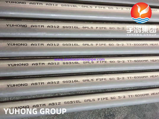 ASME SA312 TP316L स्टेनलेस स्टील सीमलेस पाइप