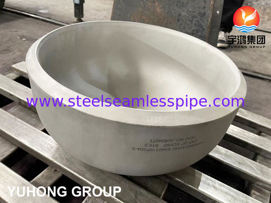 ASME SA403 WP304-S स्टेनलेस स्टील एंड कैप बट वेल्ड फिटिंग B16.9